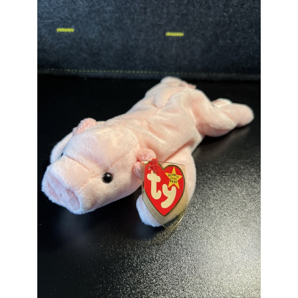 Ty 4005 Vintage 1993 Beanie Babies Squealer The Pig 8 inch Plush Toy -‎ Pink